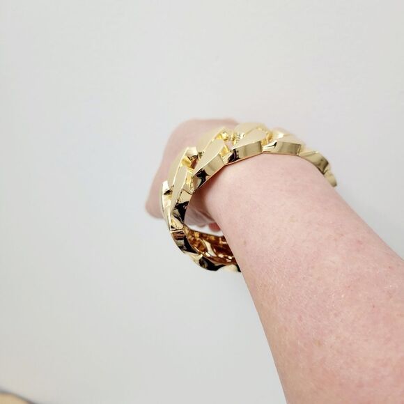 Brand New Gold Tone Chain Style Bangle Bracelet - Picture 5 of 10